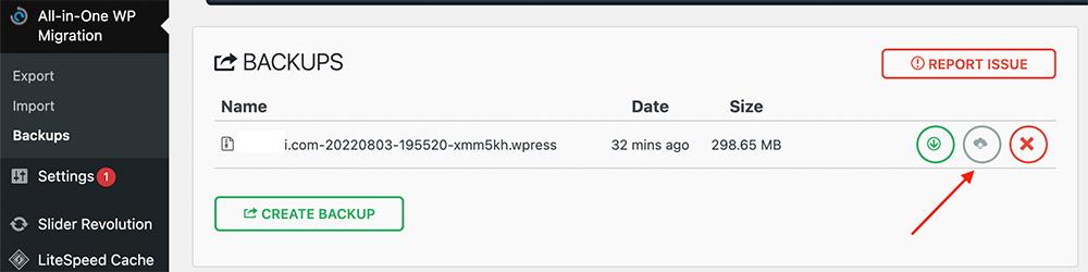 wp migration yükleme hatası çözümü backups yüklemesi